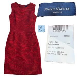Piazza Sempione Textured Silk Blend Sheath Dress Sz IT 40